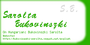 sarolta bukovinszki business card